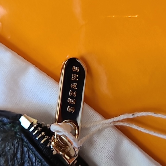 Nwt! Sezane nicolas leather coin pouch black croco - Picture 3 of 9